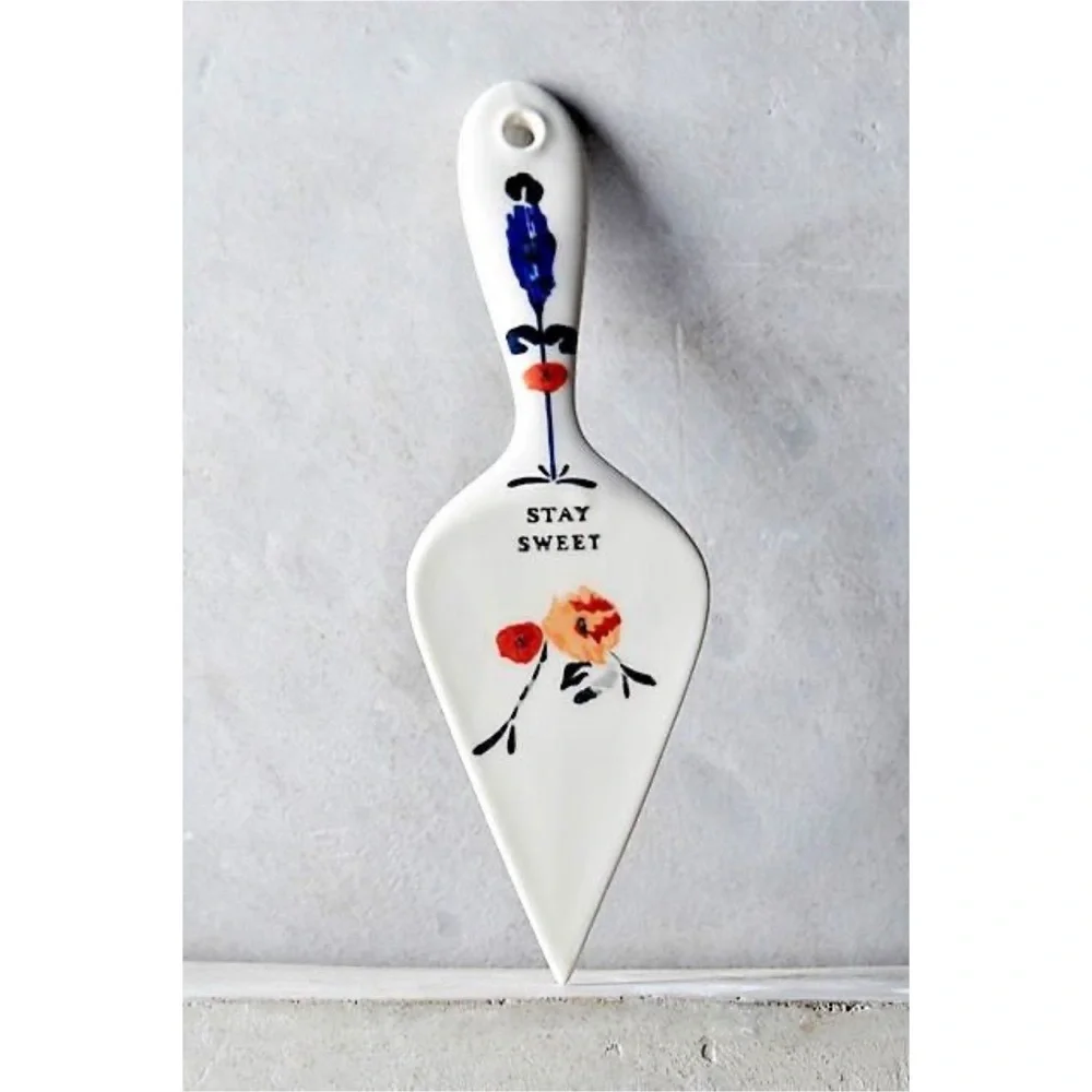 Anthropologie Handpainted Lucerne Cake Server
